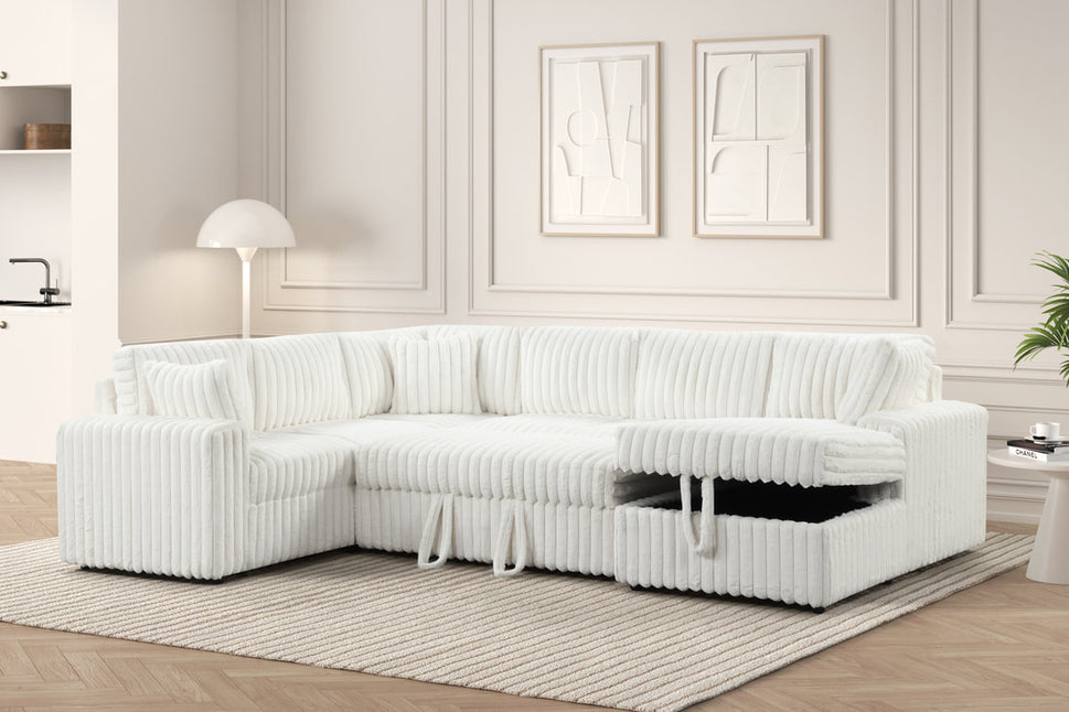 FOREVER BEIGE SECTIONAL WITH PULLOUT BED