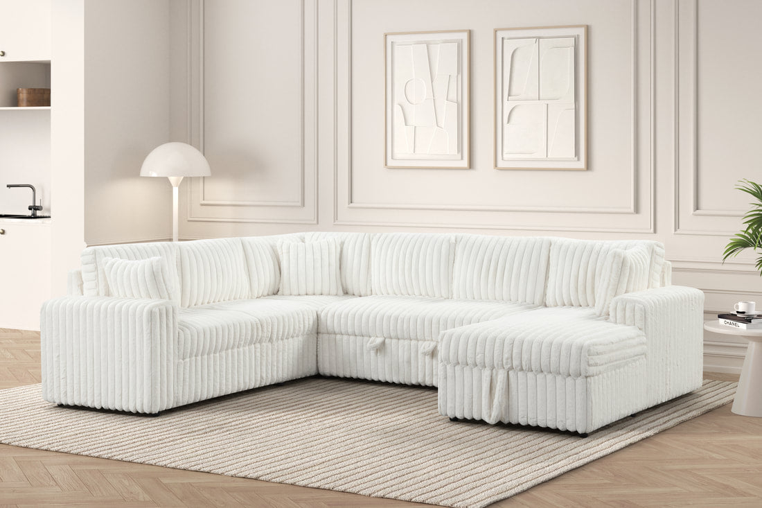 FOREVER BEIGE SECTIONAL WITH PULLOUT BED