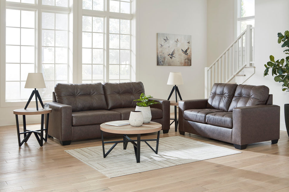 ASHLEY 170-03 FAUX LEATHER SOFA AND LOVESEAT