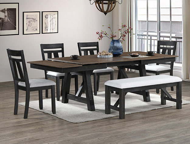 2158 MARIBELLE DINING ROOM SET WITH 4 CHAIRS AND DINING BENCH