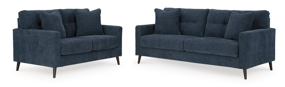 ASHLEY 261-06 NAVY SOFA AND LOVESEAT SET