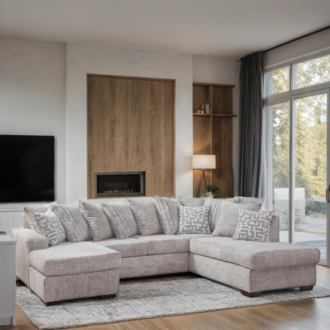 2875-05 OYSTER FABRIC SECTIONAL