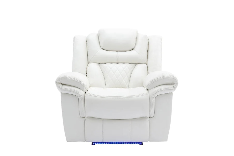 S2020 PARTY TIME WHITE RECLINING SET AVAILABLE AS 2 PIECE OR 3 PIECE