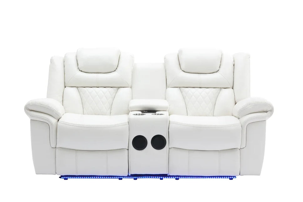 S2020 PARTY TIME WHITE RECLINING SET AVAILABLE AS 2 PIECE OR 3 PIECE