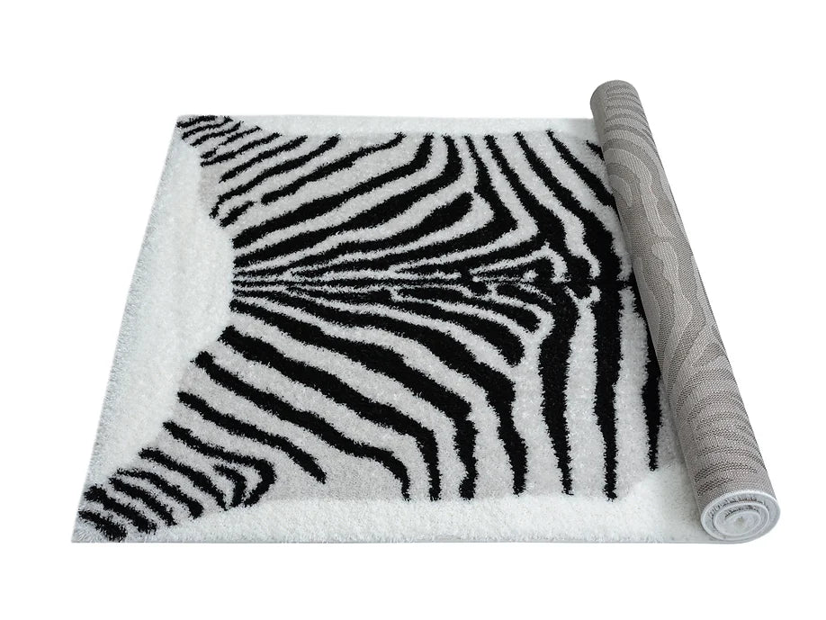 COMFY SHAG 225 BLACK & WHITE 5 X 7 RUG