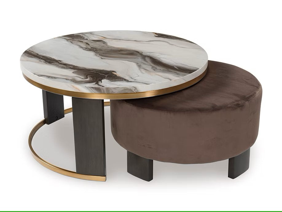 ASHLEY T671-22 JAZMORE COCKTAIL TABLE AND OTTOMAN