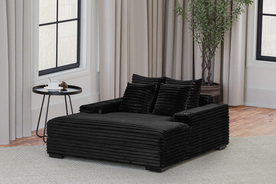 HAPPY HOMES 3400 BLACK CHAISE LOUNGE