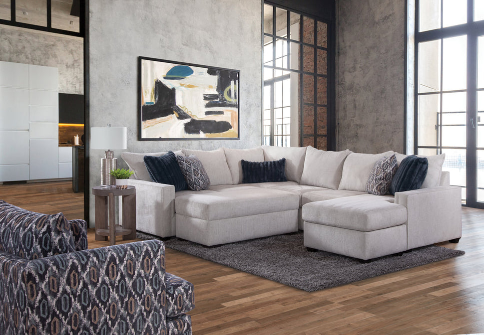 BEHOLD 3950 STONE COLOR SECTIONAL WITH OPTIONAL OTTOMAN