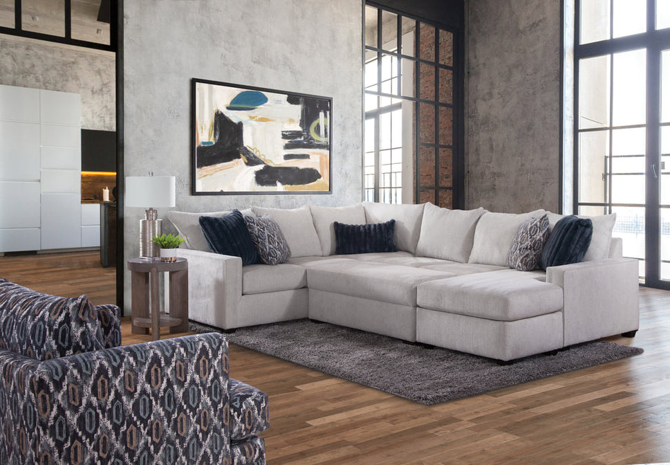 BEHOLD 3950 STONE COLOR SECTIONAL WITH OPTIONAL OTTOMAN