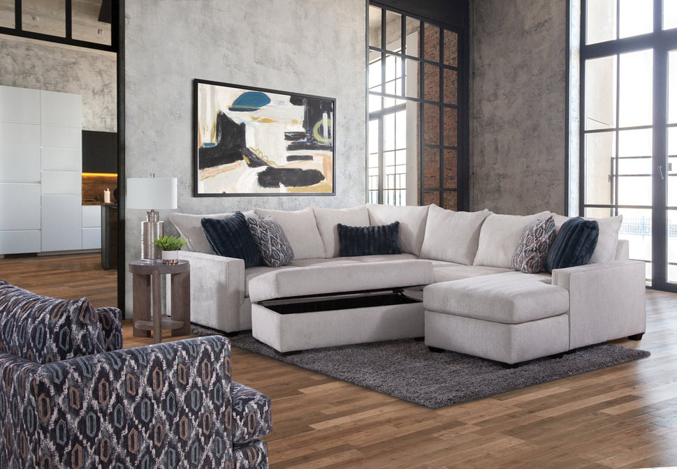 BEHOLD 3950 STONE COLOR SECTIONAL WITH OPTIONAL OTTOMAN