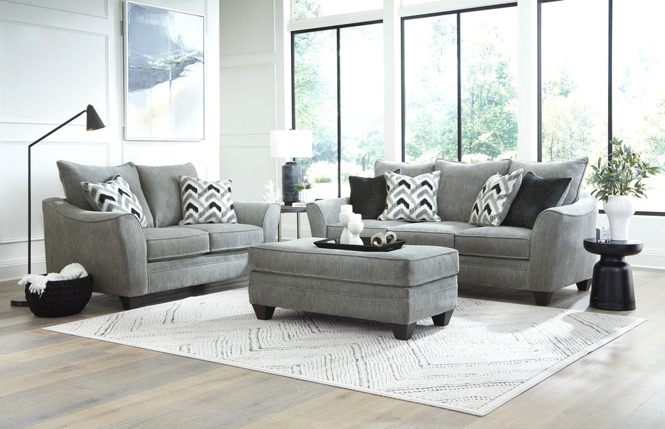 3850 OVERSIZED GRAY SOFA AND LOVESEAT SET