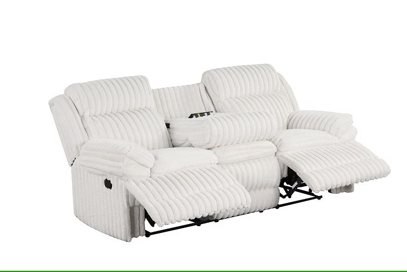 S3939 MELOW 3 PIECE WHITE FABRIC LIVING ROOM SET