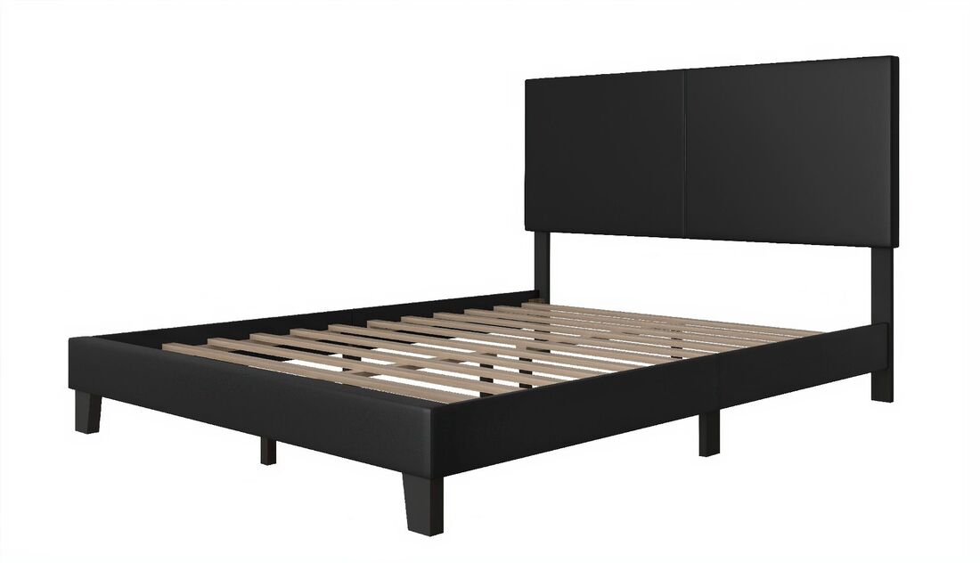730PU BLACK PLATFORM BED AVAILABLE IN TWIN, FULL, QUEEN AND KING SIZES
