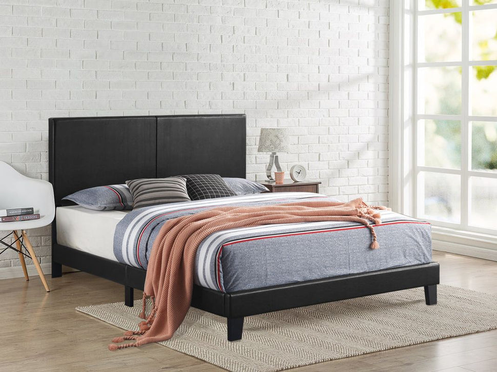 730PU BLACK PLATFORM BED AVAILABLE IN TWIN, FULL, QUEEN AND KING SIZES