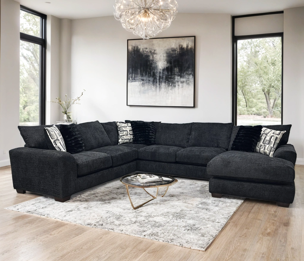 8600 BLACK OVERSIZED SECTIONAL