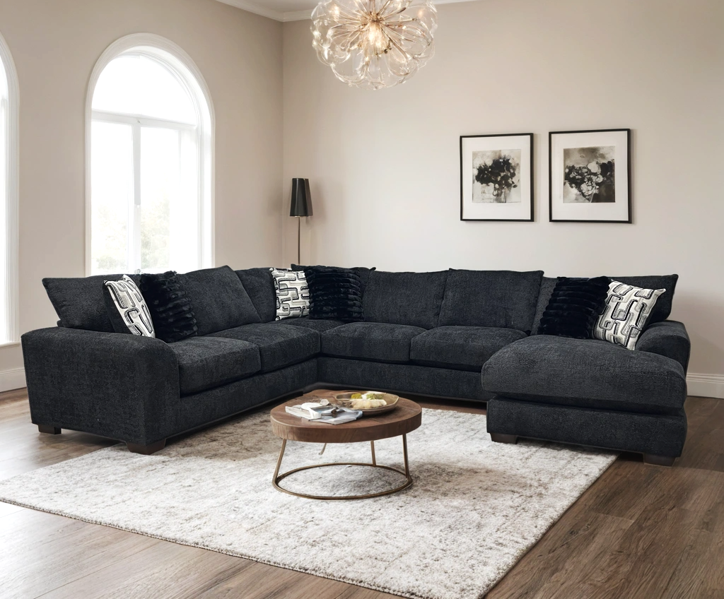 8600 BLACK OVERSIZED SECTIONAL