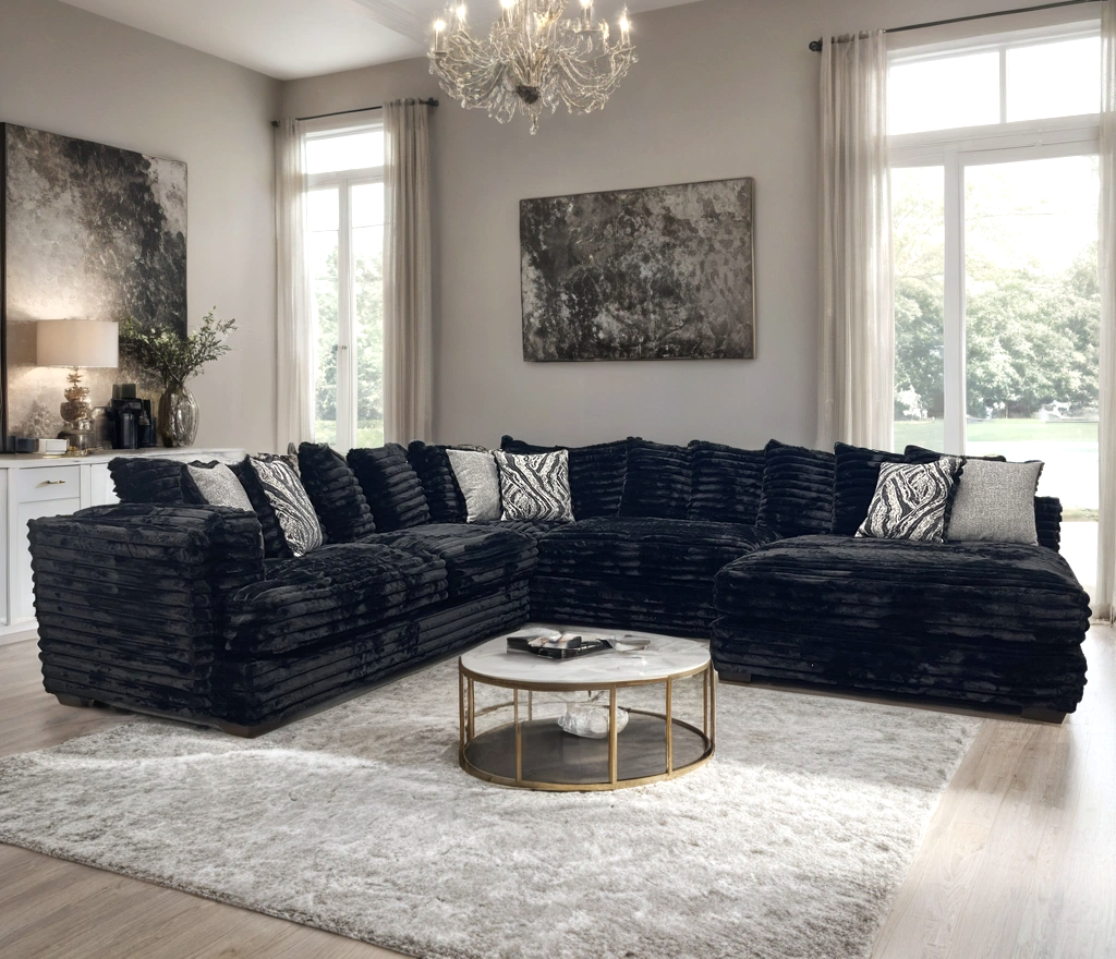 880 BLACK OVERSIZED SECTIONAL