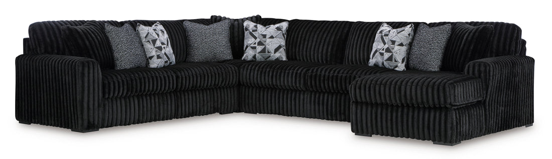 ASHLEY 981-03 4 PIECE BLACK OVERSIZED SECTIONAL WITH OPTIONAL OTTOMAN