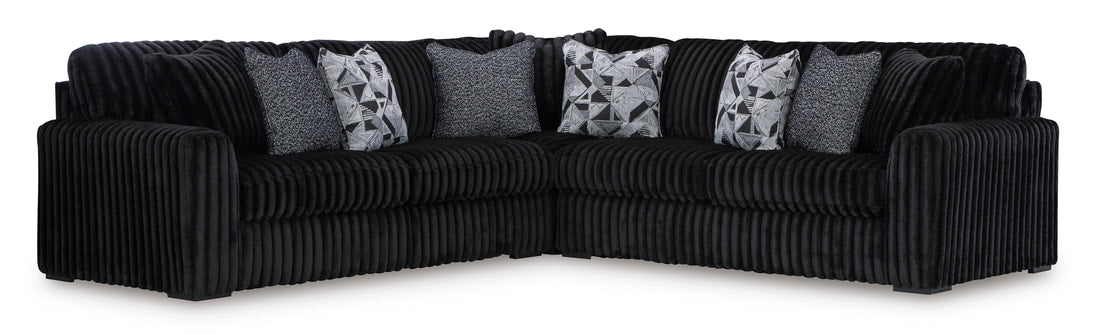 ASHLEY 981-03 3 PIECE BLACK L SHAPE SECTIONAL WITH OPTIONAL OTTOMAN