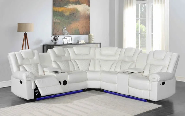 ALEXA2023 WHITE RECLINING SECTIONAL