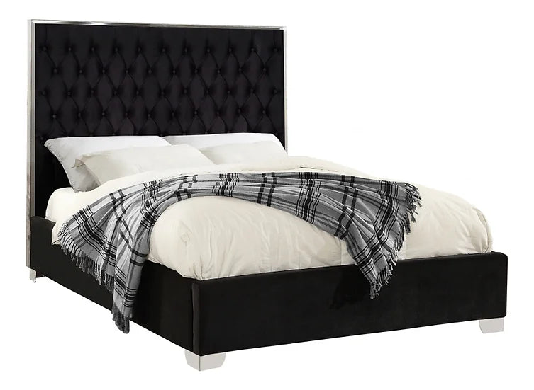B600 ROSE (BLACK) PLATFORM BED AVAILABLE IN QUEEN AND KING SIZES