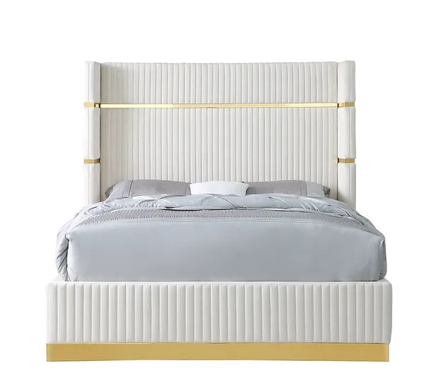 B786 ASPEN CREAM PLATFORM BED AVAILABLE IN QUEEN AND KING SIZES