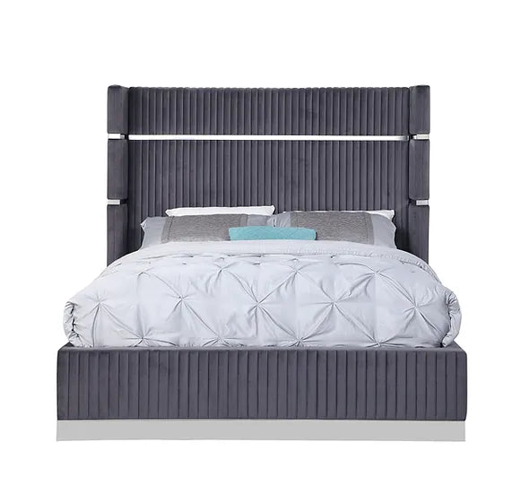 B786 ASPEN GREY PLATFORM BED AVAILABLE IN QUEEN AND KING SIZES