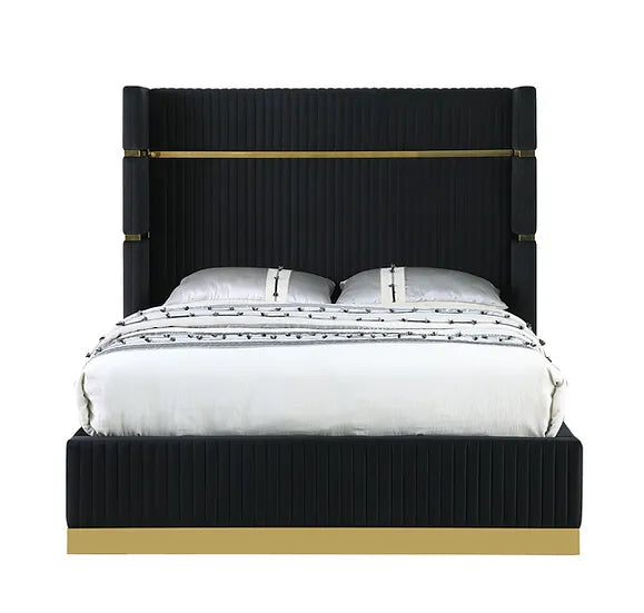 B786 ASPEN BLACK PLATFORM BED AVAILABLE IN QUEEN AND KING SIZES