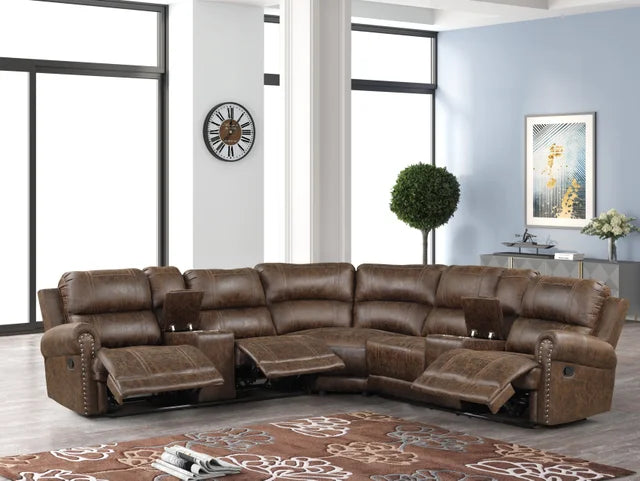 CARROL BROWN OVERSIZED RECLINING SECTIONAL
