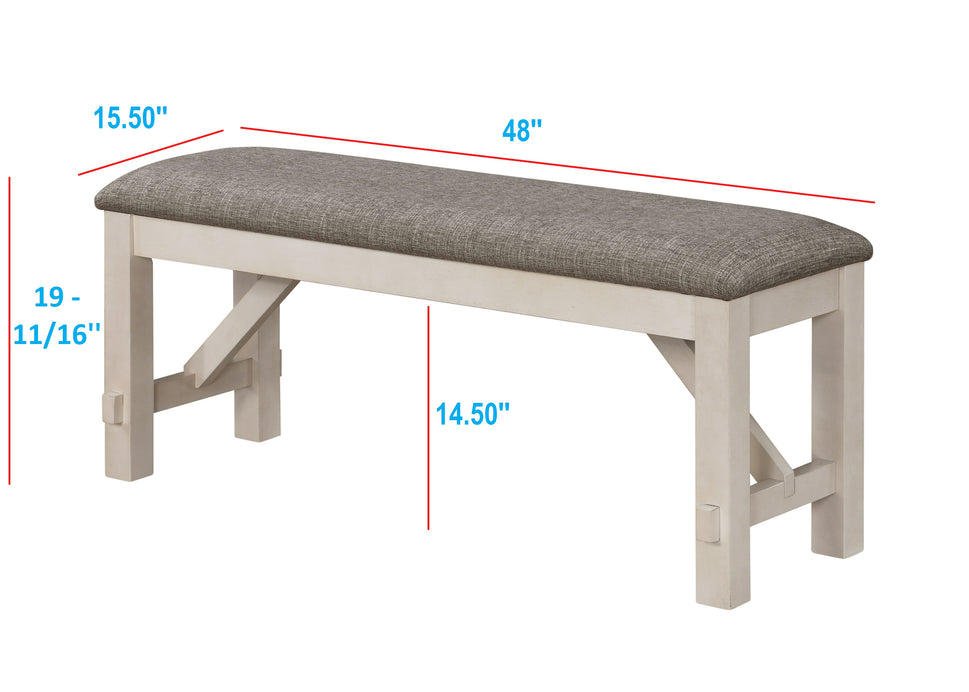 2158 MARIBELLE DINING ROOM SET WITH 4 CHAIRS AND DINING BENCH