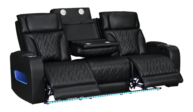 DUBAI 3PC BLACK POWER RECLINING SET