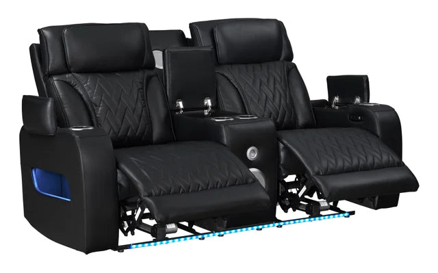 DUBAI 3PC BLACK POWER RECLINING SET