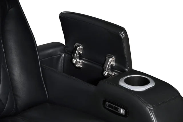 DUBAI 3PC BLACK POWER RECLINING SET