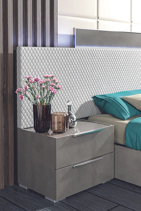 FABIANA (GREY) COLLECTION BEDROOM SET AVAILABLE IN QUEEN AND KING SIZES AS 4 PC OR 5 PC SETS