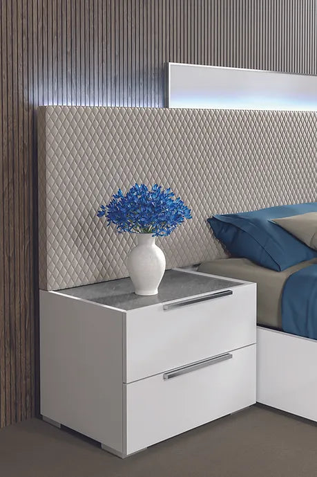 FABIANA (WHITE) COLLECTION BEDROOM SET AVAILABLE IN QUEEN AND KING SIZES AS 4 PC OR 5 PC SETS