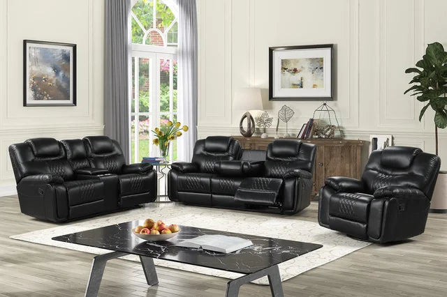 GALVESTON 3 PIECE RECLINING SET AVAILABLE IN BLUE BLACK AND BROWN