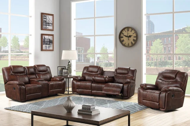 GALVESTON 3 PIECE RECLINING SET AVAILABLE IN BLUE BLACK AND BROWN