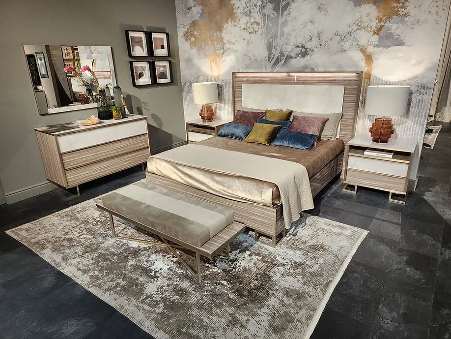 LUCE COLLECTION BEDROOM SET AVAILABLE IN QUEEN AND KING SIZES AS 4 PC OR 5 PC SETS