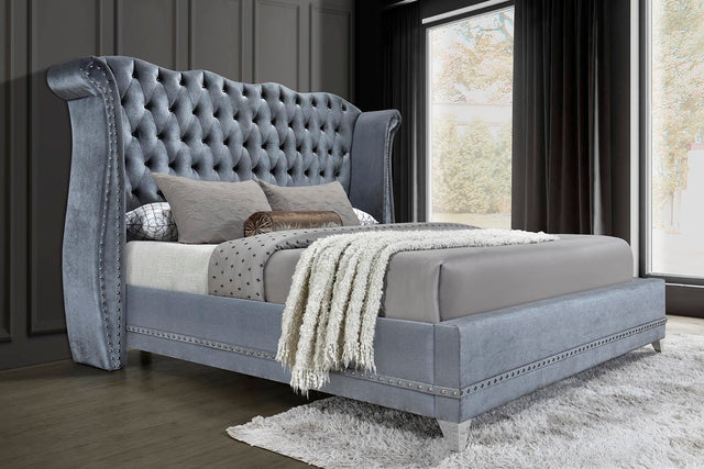 LUXOR PLATFORM BED AVAILABLE IN QUEEN AND KING SIZES IN BLACK WHITE AND GREY COLORS