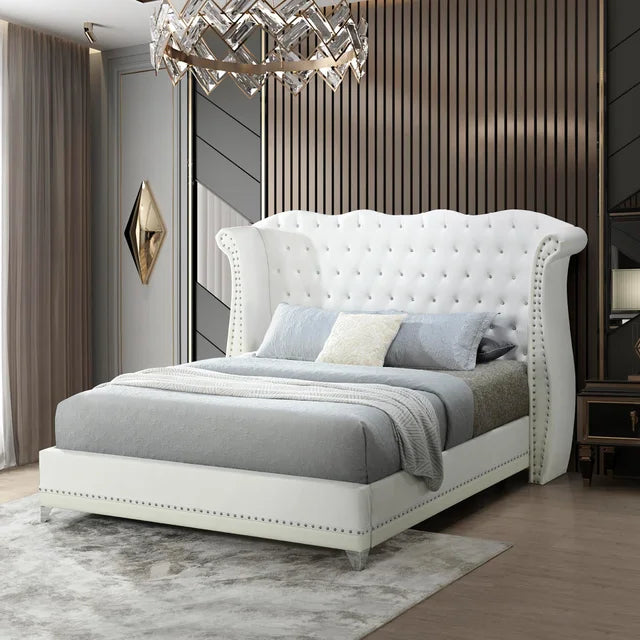 LUXOR PLATFORM BED AVAILABLE IN QUEEN AND KING SIZES IN BLACK WHITE AND GREY COLORS