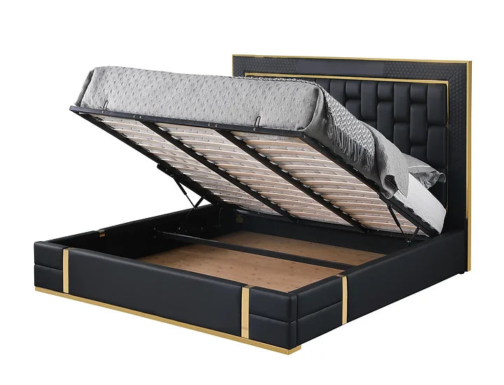 B700 MARBELLA (BLACK) BED AVAILABLE IN TWIN, FULL, QUEEN AND KING SIZES