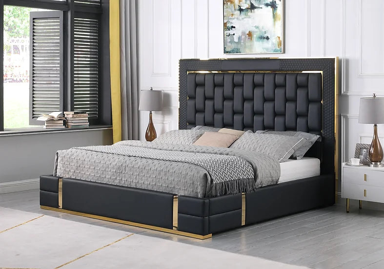 B700 MARBELLA (BLACK) BED AVAILABLE IN TWIN, FULL, QUEEN AND KING SIZES