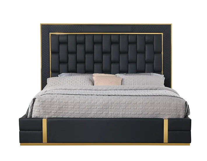 B700 MARBELLA (BLACK) BED AVAILABLE IN TWIN, FULL, QUEEN AND KING SIZES