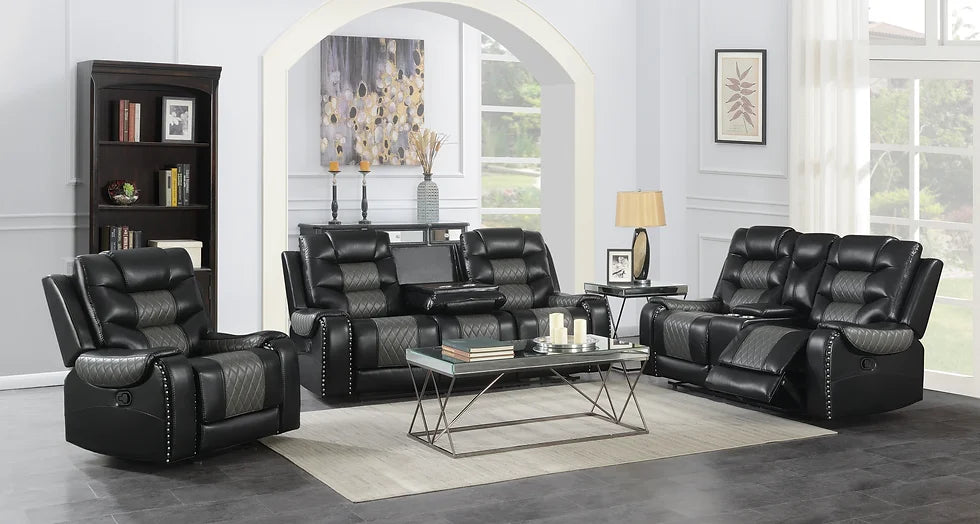 S1987 PHOENIX 3 PIECE RECLINING LIVING ROOM SET AVAILABLE IN BLACK AND BROWN