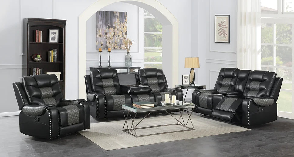 S1987 PHOENIX 3 PIECE RECLINING LIVING ROOM SET AVAILABLE IN BLACK AND BROWN