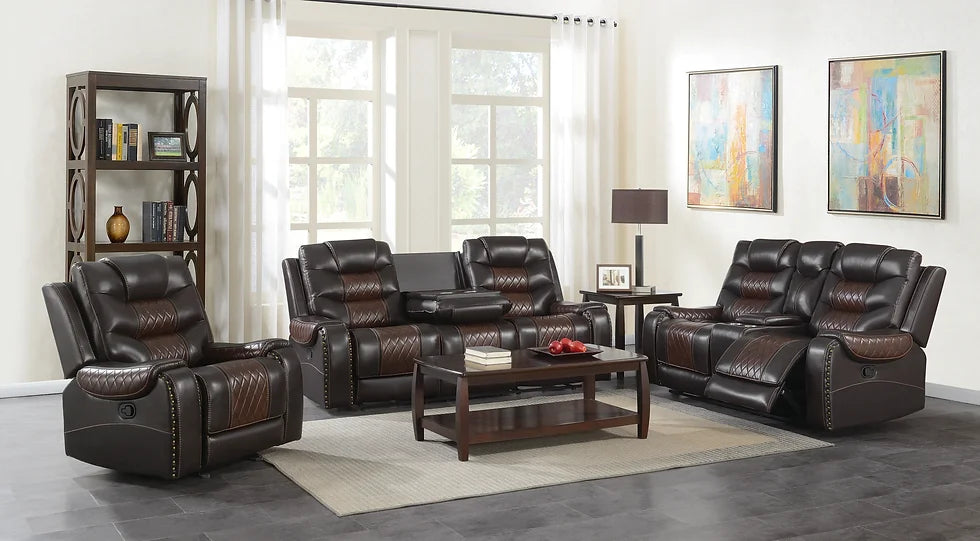S1987 PHOENIX 3 PIECE RECLINING LIVING ROOM SET AVAILABLE IN BLACK AND BROWN