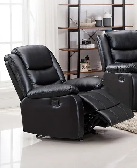 S8383 MIAMI RECLINING 3 PC SET AVAILABLE IN BLACK AND BROWN PU AND BROWN MICROFIBER