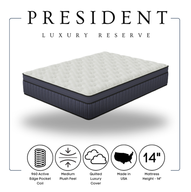 PRESIDENT - 14" HYBRID AVAILABLE IN QUEEN AND KING SIZES