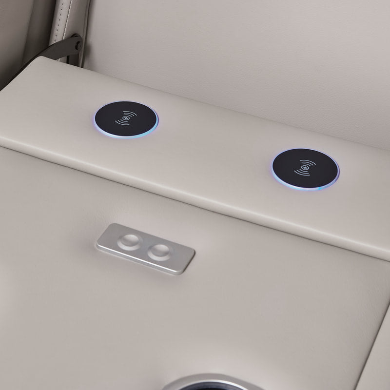 U271-05 Gray Power Reclining Set with Genuine Leather + Air Massage