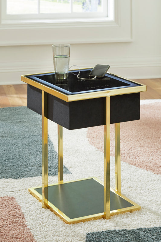 A4000681 ACCENT TABLE WITH SPEAKERS,LED LIGHTS AND USB PORTS